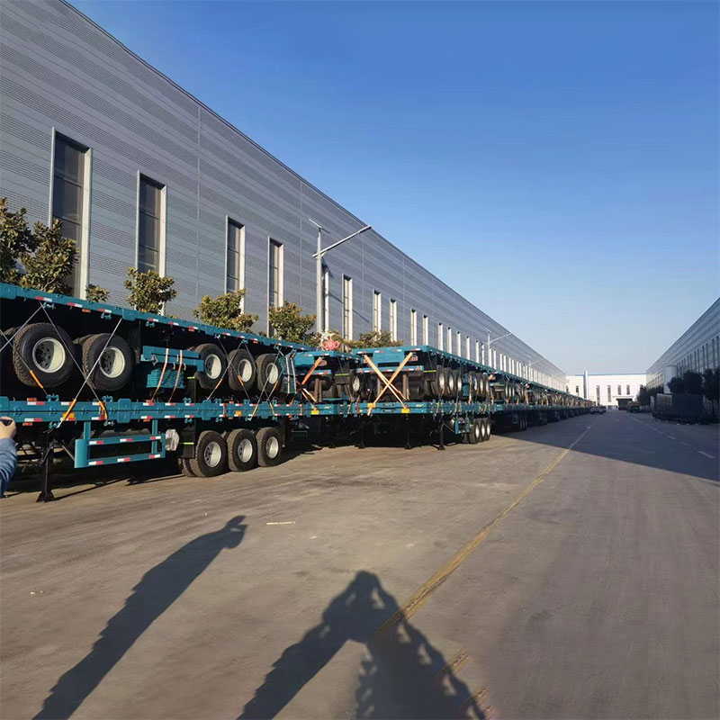 40ft 3 ox, 12 kilidli düz yarı qoşqu