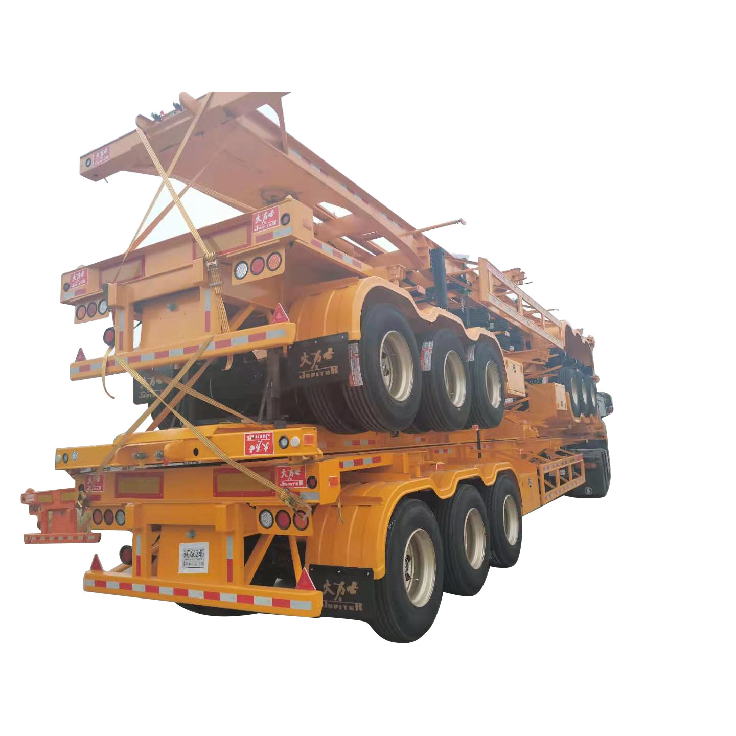 FUWA 13 Ton oxu ilə 40ft 3 oxlu skelet yarımqoşqular